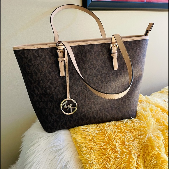 Michael Kors jet set travel brown tote bag - Picture 1 of 12